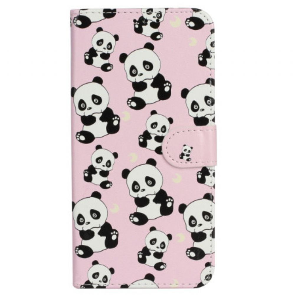 Lederhüllen iPhone 16 Schlüsselband Pandas