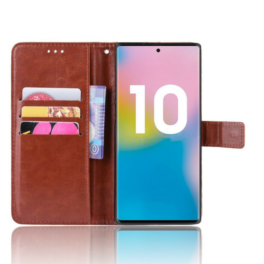 Flip Case Für Samsung Galaxy Note 10 Plus Auffälliges Kunstleder
