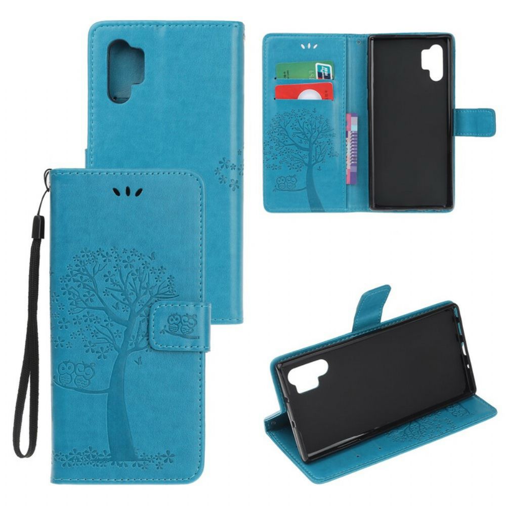 Flip Case Für Samsung Galaxy Note 10 Plus Mit Kordel Baum Und Riemcheneulen