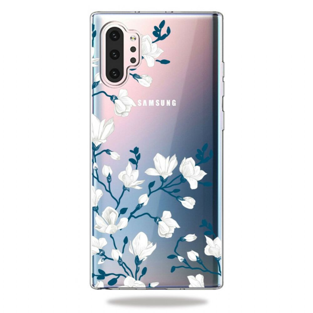 Handyhülle Für Samsung Galaxy Note 10 Plus Weiße Blumen