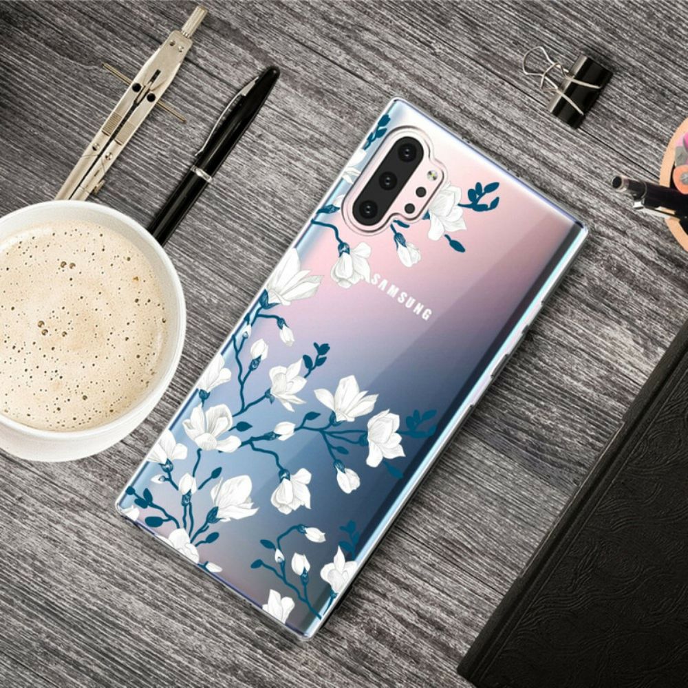 Handyhülle Für Samsung Galaxy Note 10 Plus Weiße Blumen