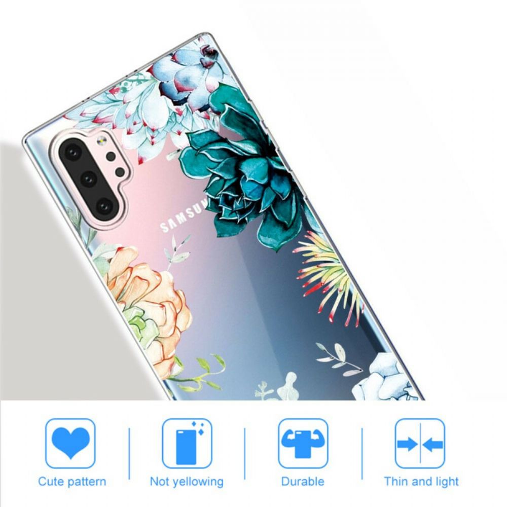Hülle Für Samsung Galaxy Note 10 Plus Nahtlose Aquarellblumen