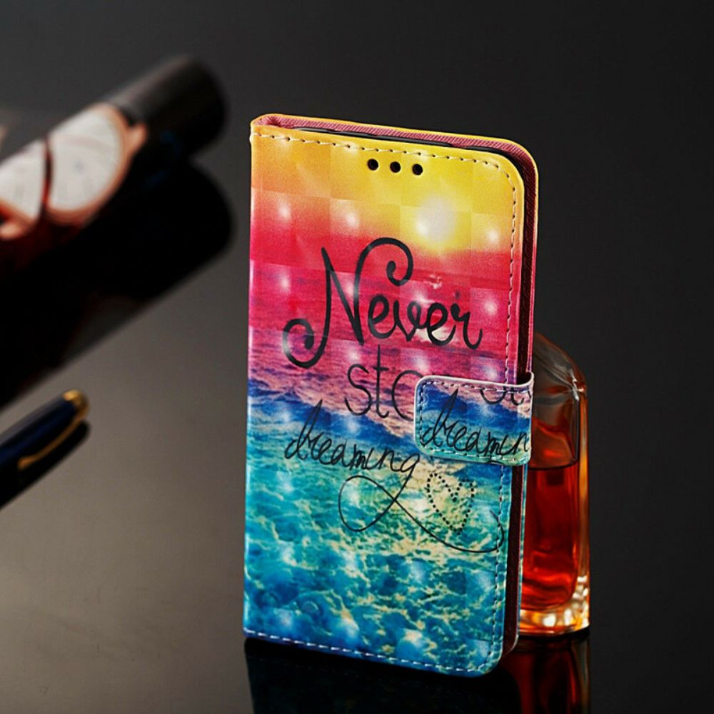 Lederhüllen Für Samsung Galaxy Note 10 Plus Hören Sie Nie Auf Zu Träumen