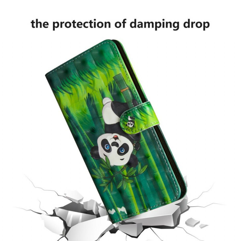Lederhüllen Für Samsung Galaxy Note 10 Plus Panda Und Bambus