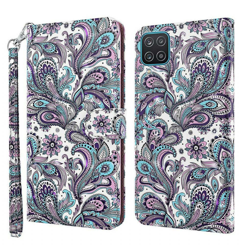 Flip Case Für Samsung Galaxy A12 / M12 Blumenmuster
