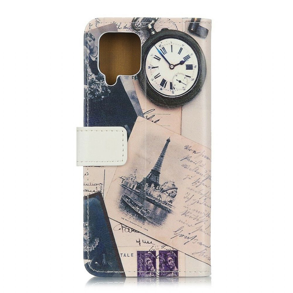 Flip Case Für Samsung Galaxy A12 / M12 Eiffelturm Des Dichters