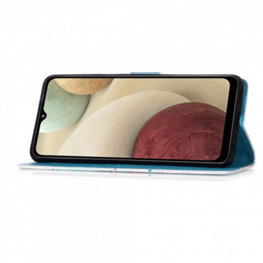 Flip Case Für Samsung Galaxy A12 / M12 Goldene Schmetterlinge