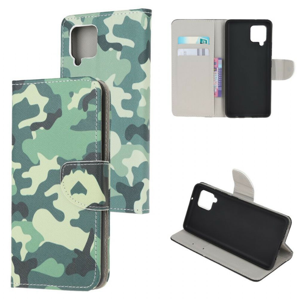 Flip Case Für Samsung Galaxy A12 / M12 Militärische Tarnung