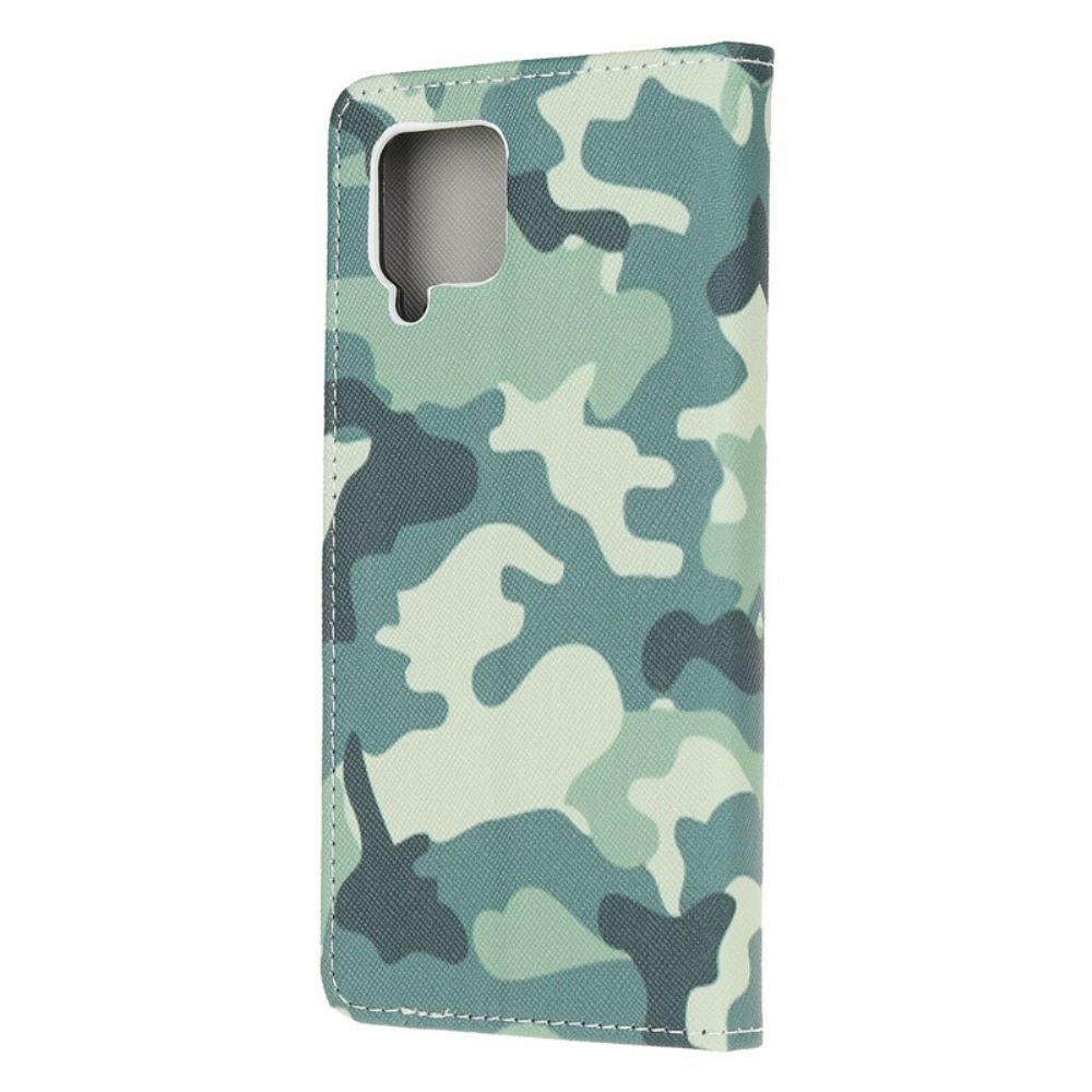Flip Case Für Samsung Galaxy A12 / M12 Militärische Tarnung