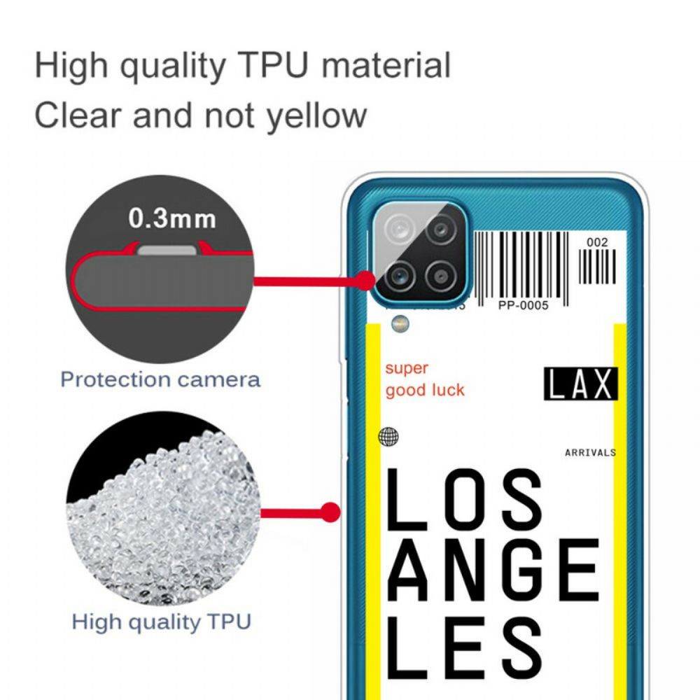 Handyhülle Für Samsung Galaxy A12 / M12 Bordkarte Nach Los Angeles
