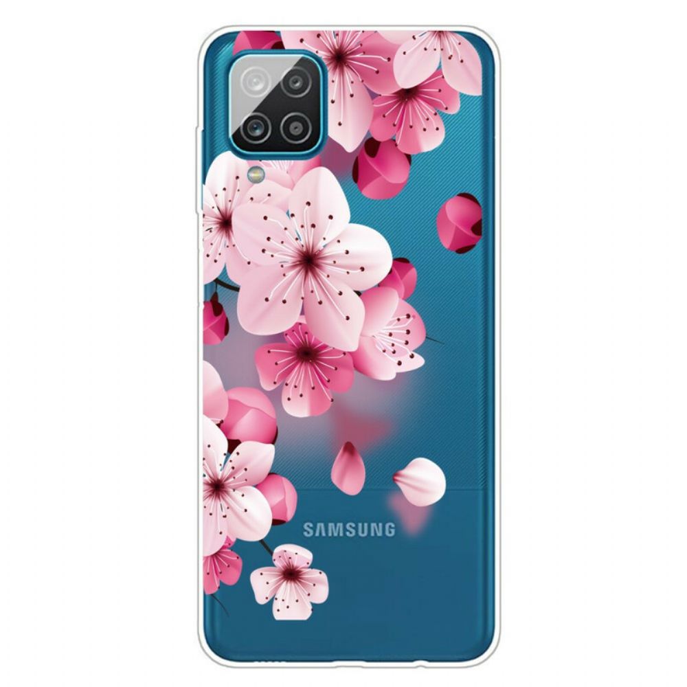 Handyhülle Für Samsung Galaxy A12 / M12 Kleine Rosa Blumen