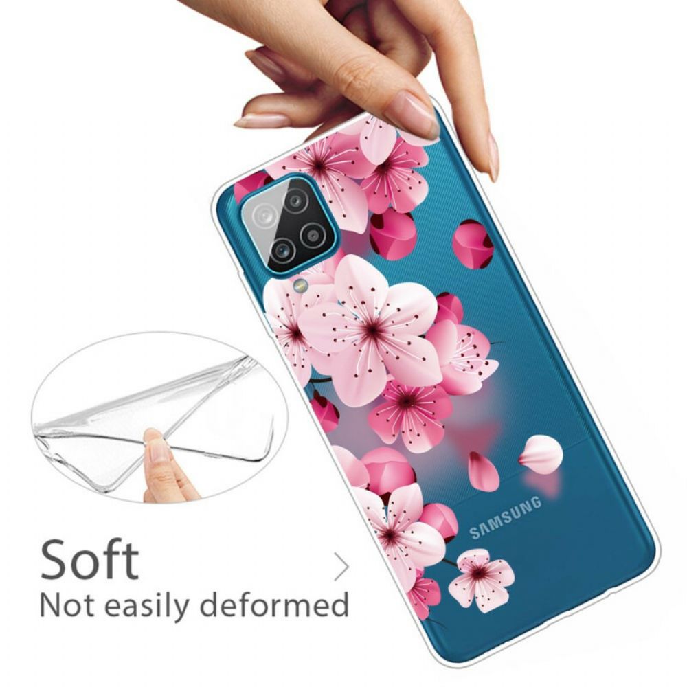 Handyhülle Für Samsung Galaxy A12 / M12 Kleine Rosa Blumen