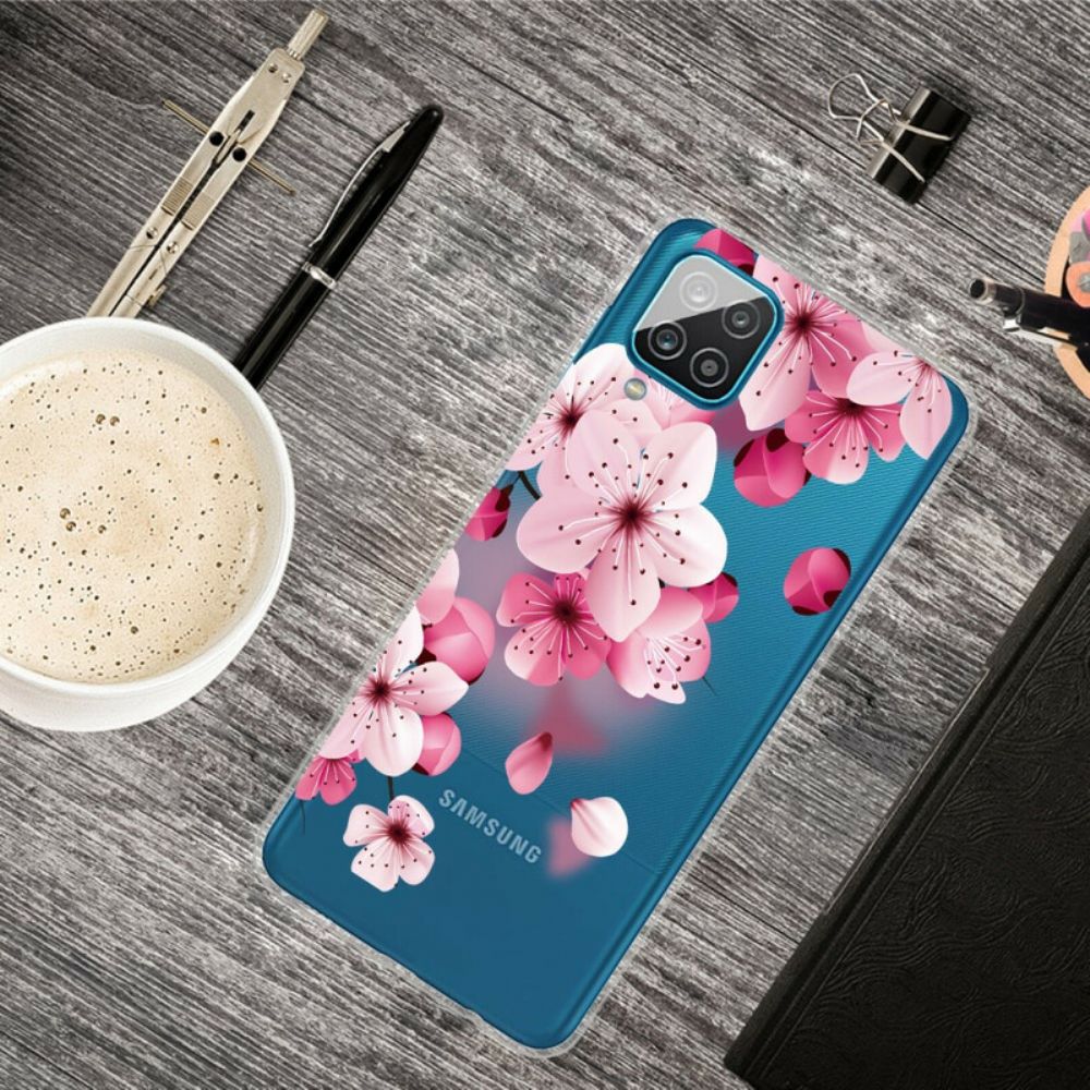 Handyhülle Für Samsung Galaxy A12 / M12 Kleine Rosa Blumen