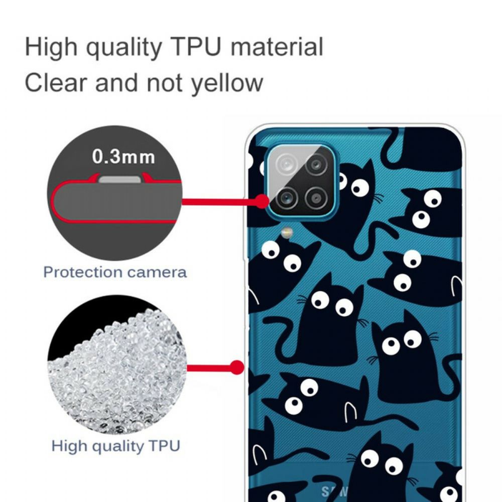 Handyhülle Für Samsung Galaxy A12 / M12 Schwarze Mäuse