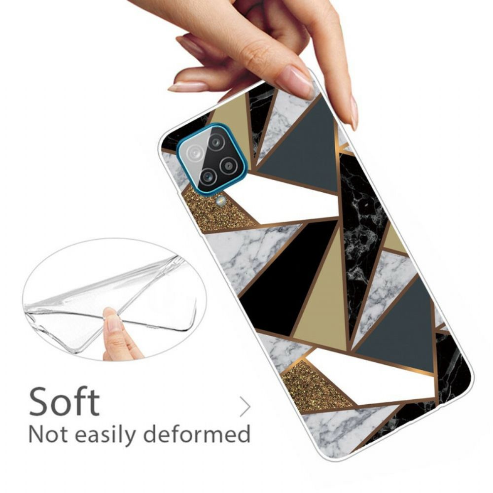Hülle Für Samsung Galaxy A12 / M12 Geometrischer Marmor
