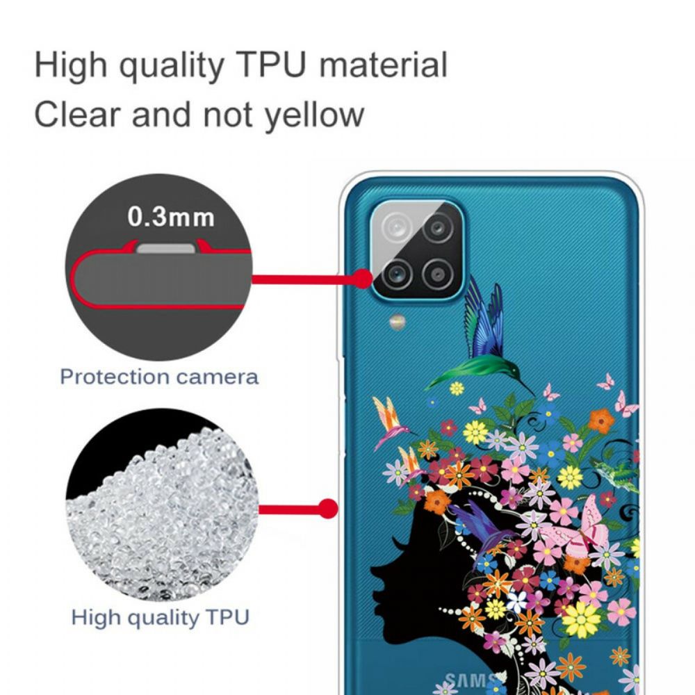 Hülle Für Samsung Galaxy A12 / M12 Hübscher Blütenkopf