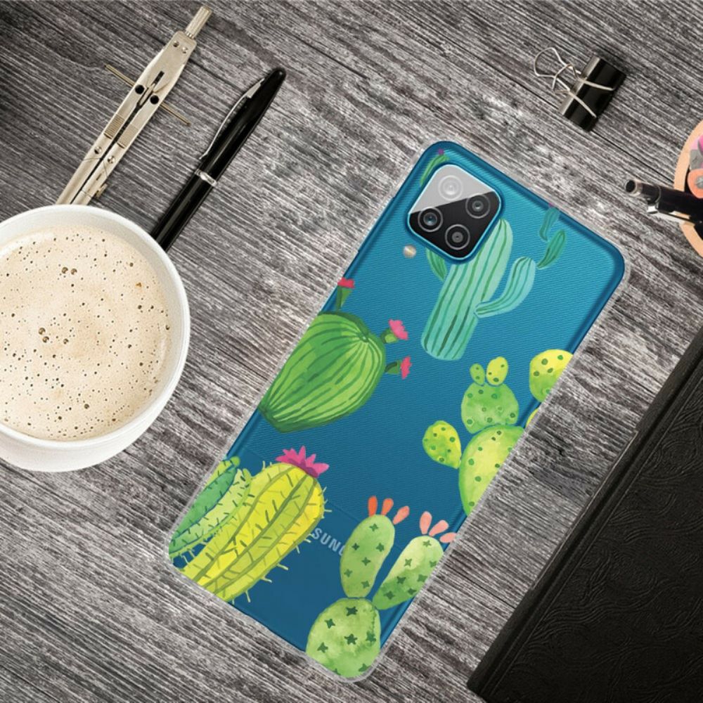 Hülle Für Samsung Galaxy A12 / M12 Kaktus Aquarell