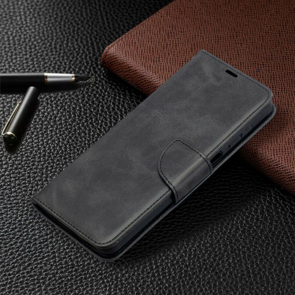 Lederhüllen Für Samsung Galaxy A12 / M12 Flip Case Glatte Schräge Klappe