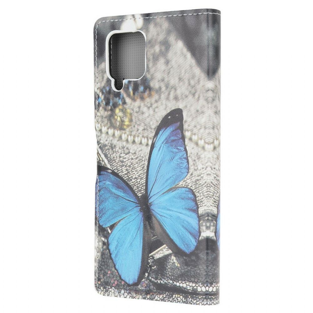 Lederhüllen Für Samsung Galaxy A12 / M12 Königlicher Schmetterling