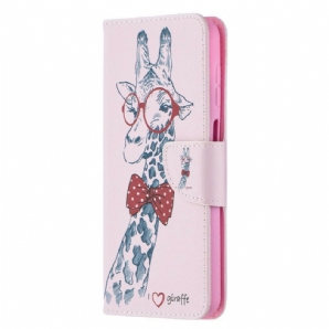 Lederhüllen Für Samsung Galaxy A12 / M12 Nerdige Giraffe
