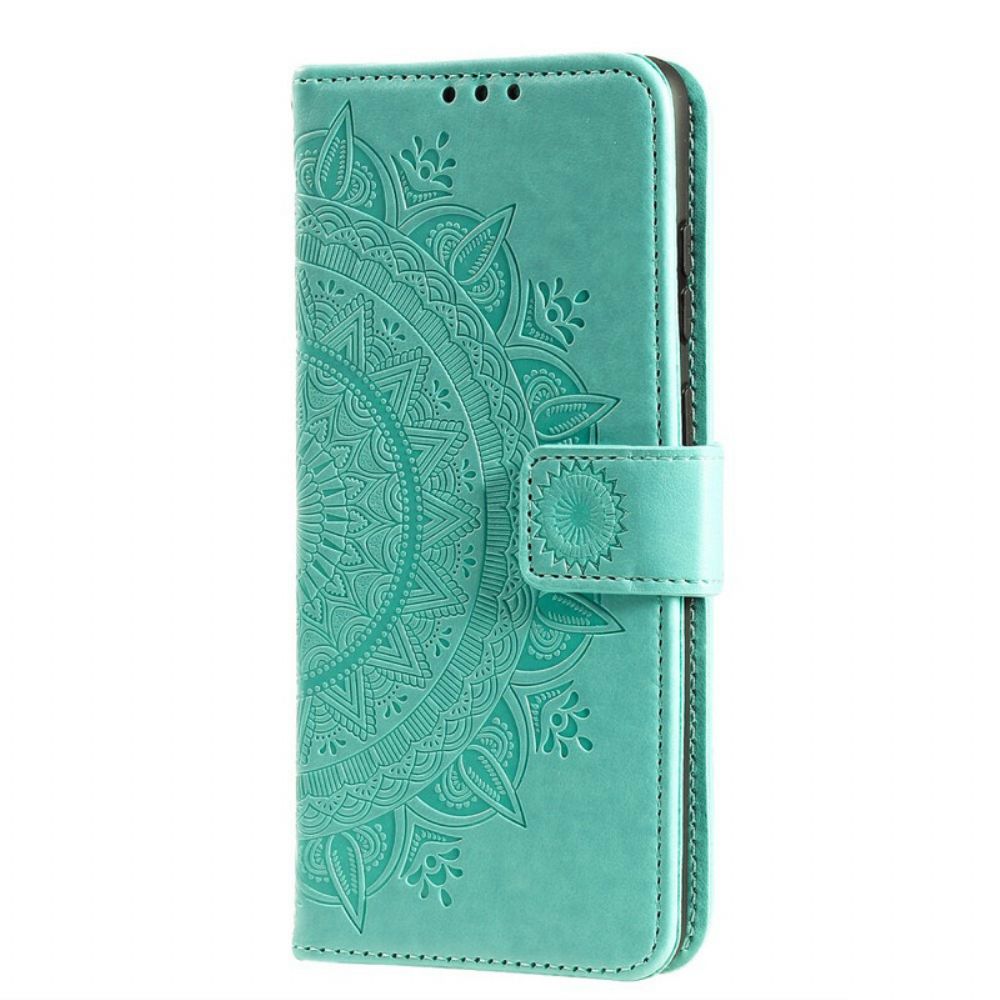 Lederhüllen Für Samsung Galaxy A12 / M12 Sonnen-mandala