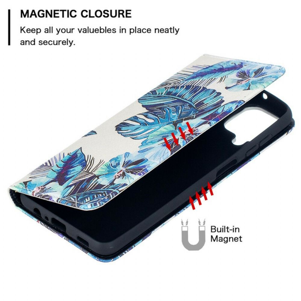 Schutzhülle Für Samsung Galaxy A12 / M12 Flip Case Blätter