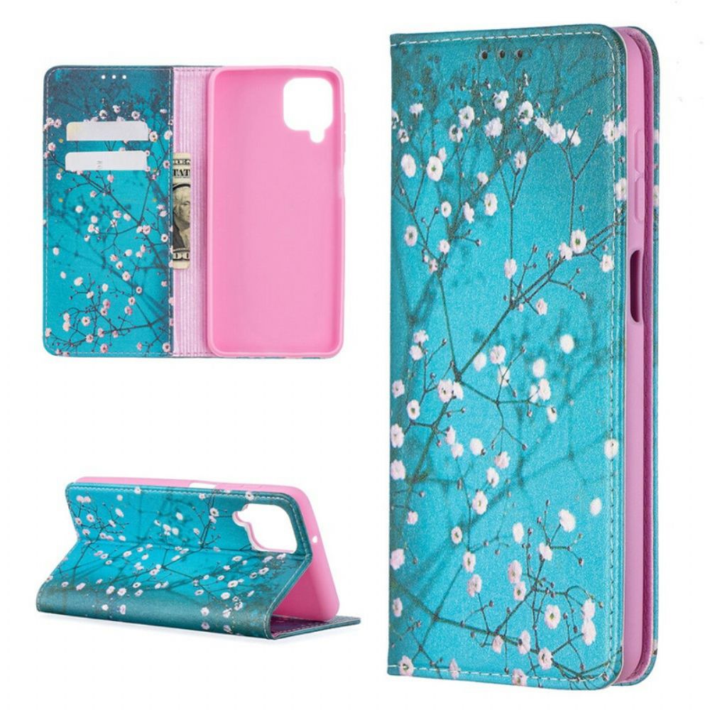 Schutzhülle Für Samsung Galaxy A12 / M12 Flip Case Blühende Zweige