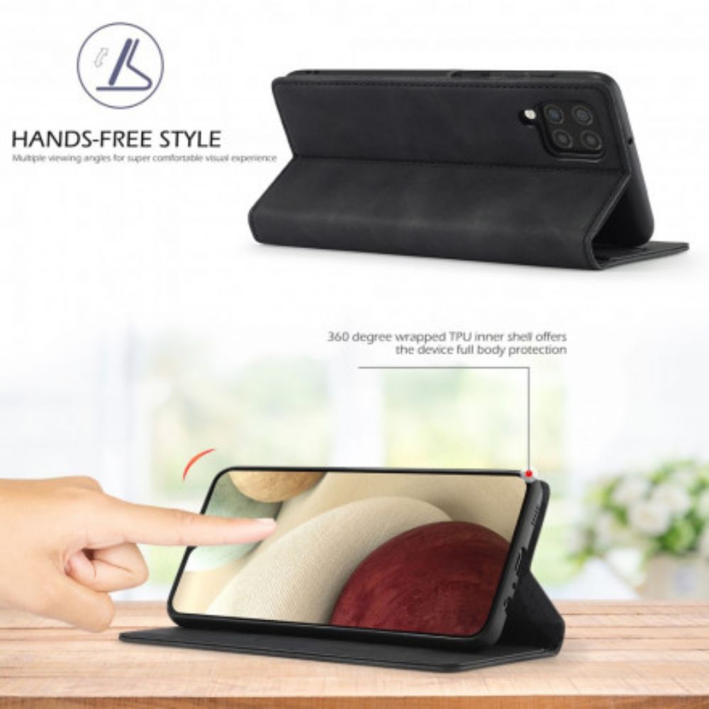 Schutzhülle Für Samsung Galaxy A12 / M12 Flip Case Lc.imeeke Ledereffekt
