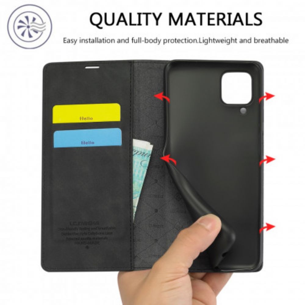 Schutzhülle Für Samsung Galaxy A12 / M12 Flip Case Lc.imeeke Ledereffekt
