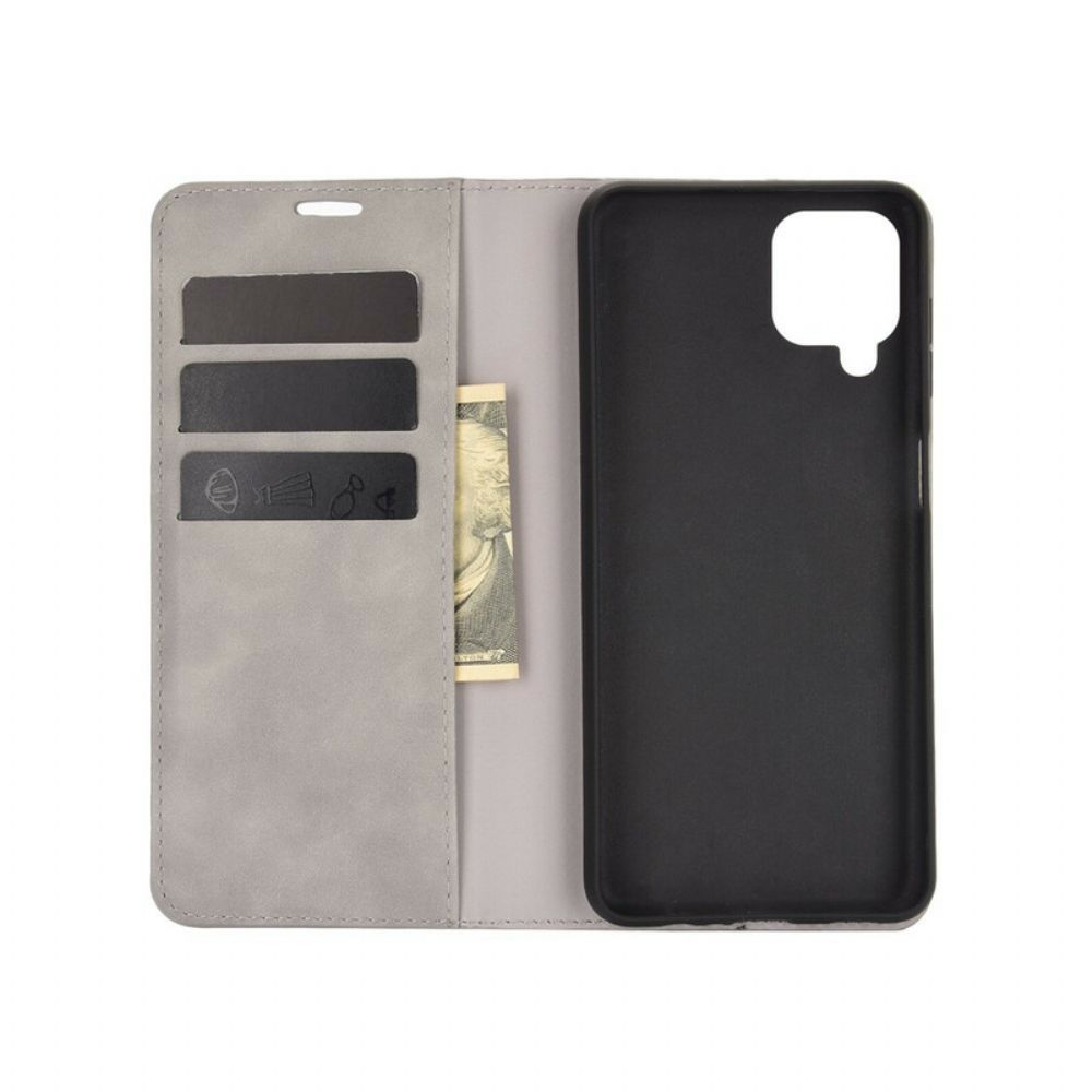 Schutzhülle Für Samsung Galaxy A12 / M12 Flip Case Weicher Ledereffekt