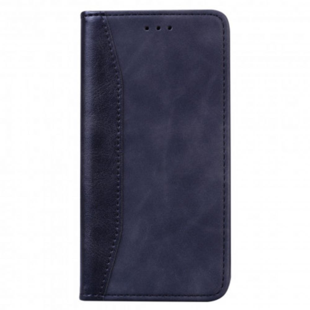 Schutzhülle Für Samsung Galaxy A12 / M12 Flip Case Zweifarbiger Business-ledereffekt