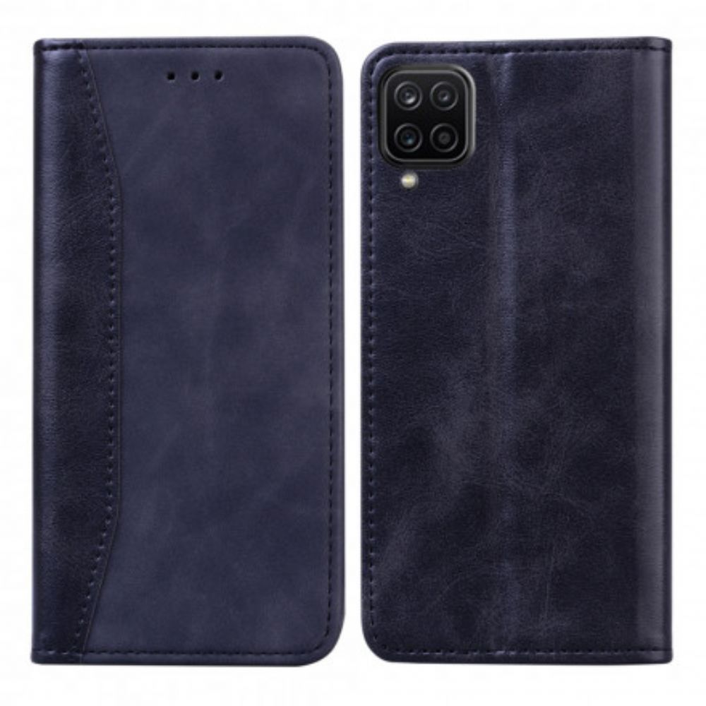 Schutzhülle Für Samsung Galaxy A12 / M12 Flip Case Zweifarbiger Business-ledereffekt