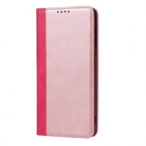 Schutzhülle Für Samsung Galaxy A12 / M12 Flip Case Zweifarbiges Leder