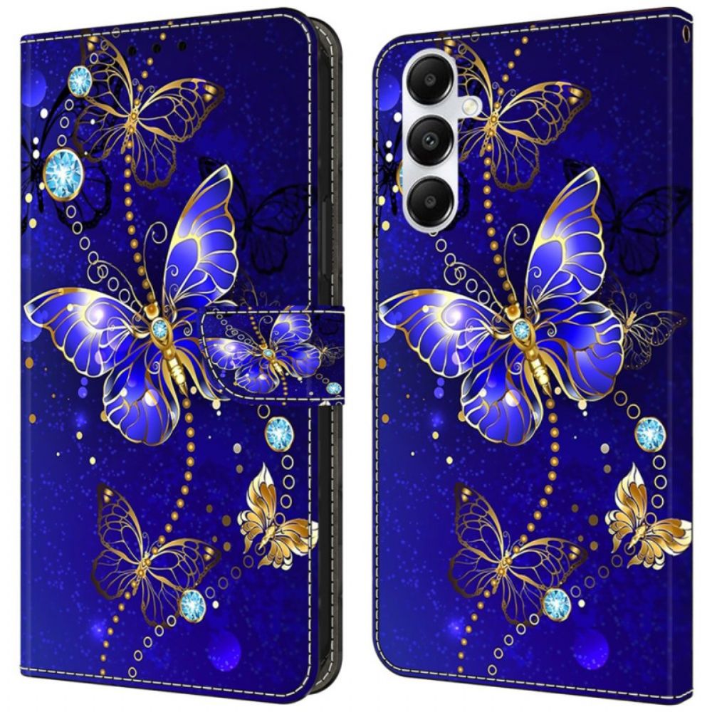 Lederhüllen Für Samsung Galaxy A55 5g Diamant-schmetterlinge