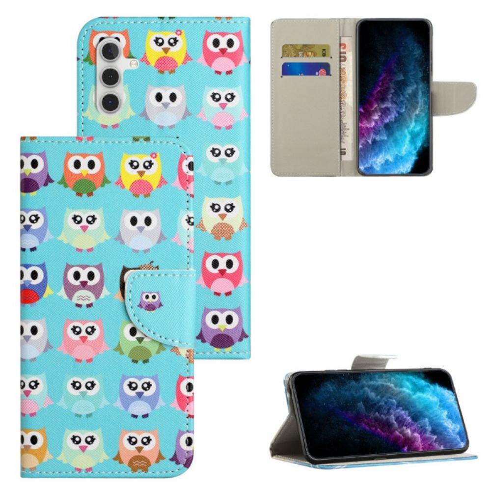 Lederhüllen Samsung Galaxy A55 5g Handyhülle Eulenstamm