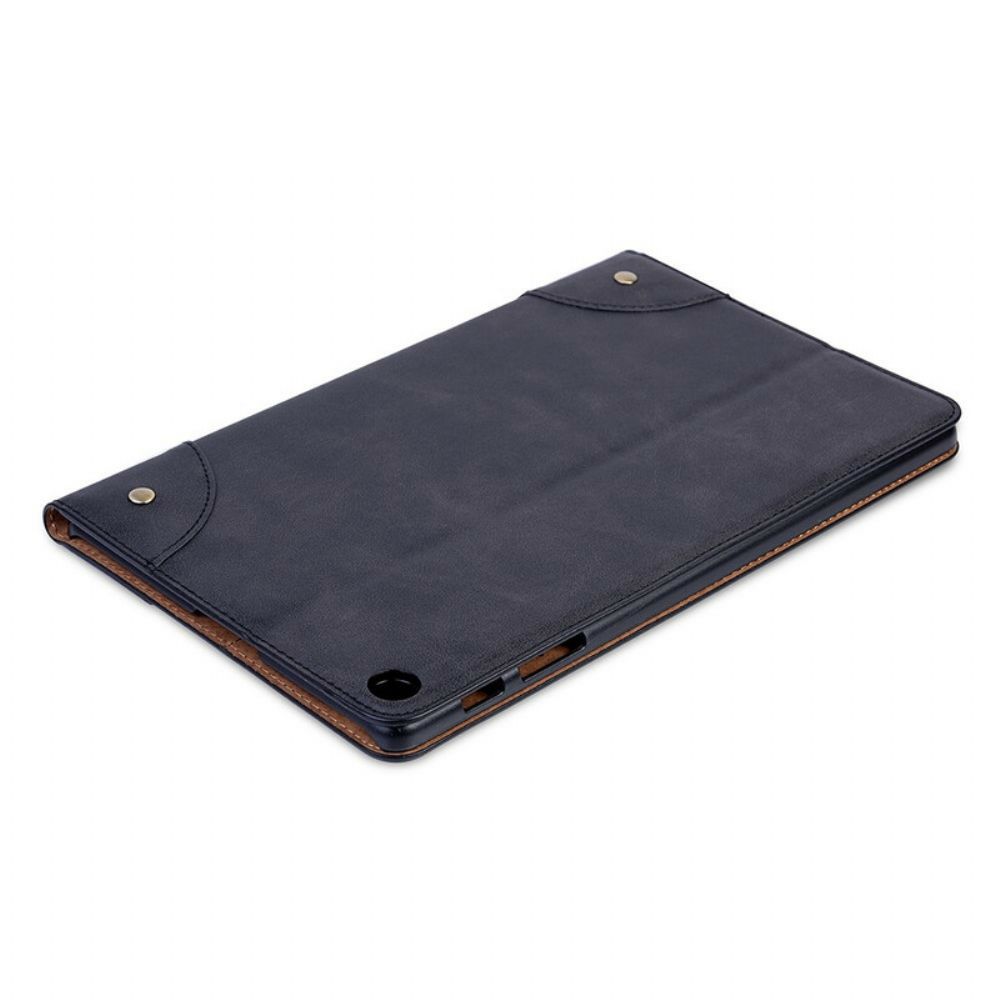 Case Für Samsung Galaxy Tab A 10.1 (2024) Vintage Nieten Aus Kunstleder