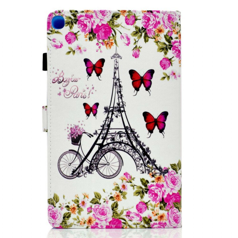 Flip Case Für Samsung Galaxy Tab A 10.1 (2024) Eiffelturm-fahrrad