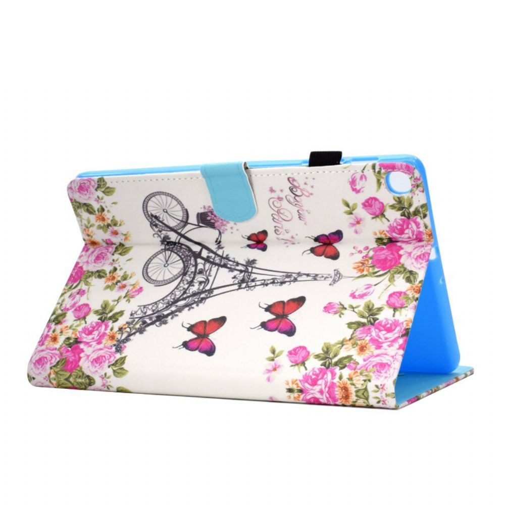 Flip Case Für Samsung Galaxy Tab A 10.1 (2024) Eiffelturm-fahrrad