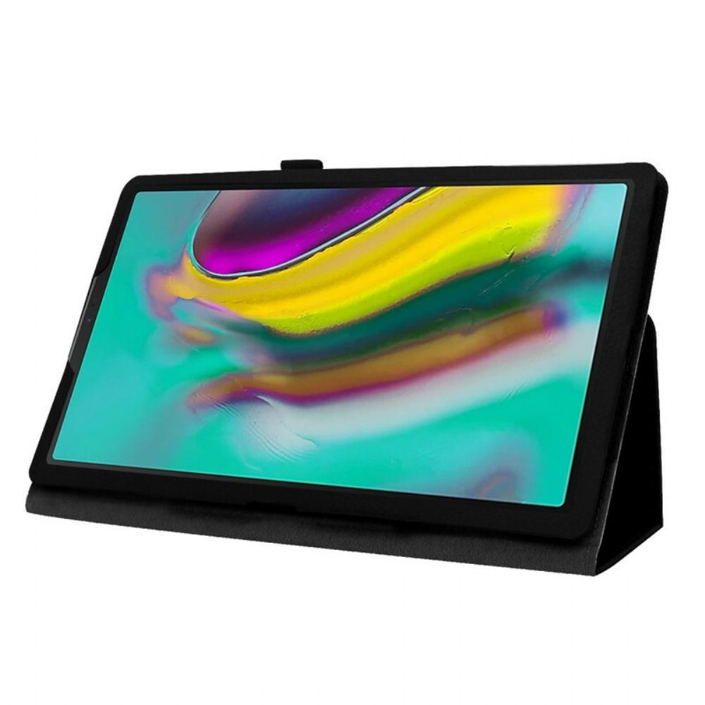 Lederhüllen Für Samsung Galaxy Tab A 10.1 (2024) 2 Fensterläden Aus Litschi-kunstleder