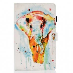 Lederhüllen Für Samsung Galaxy Tab A 10.1 (2024) Aquarell Elefant