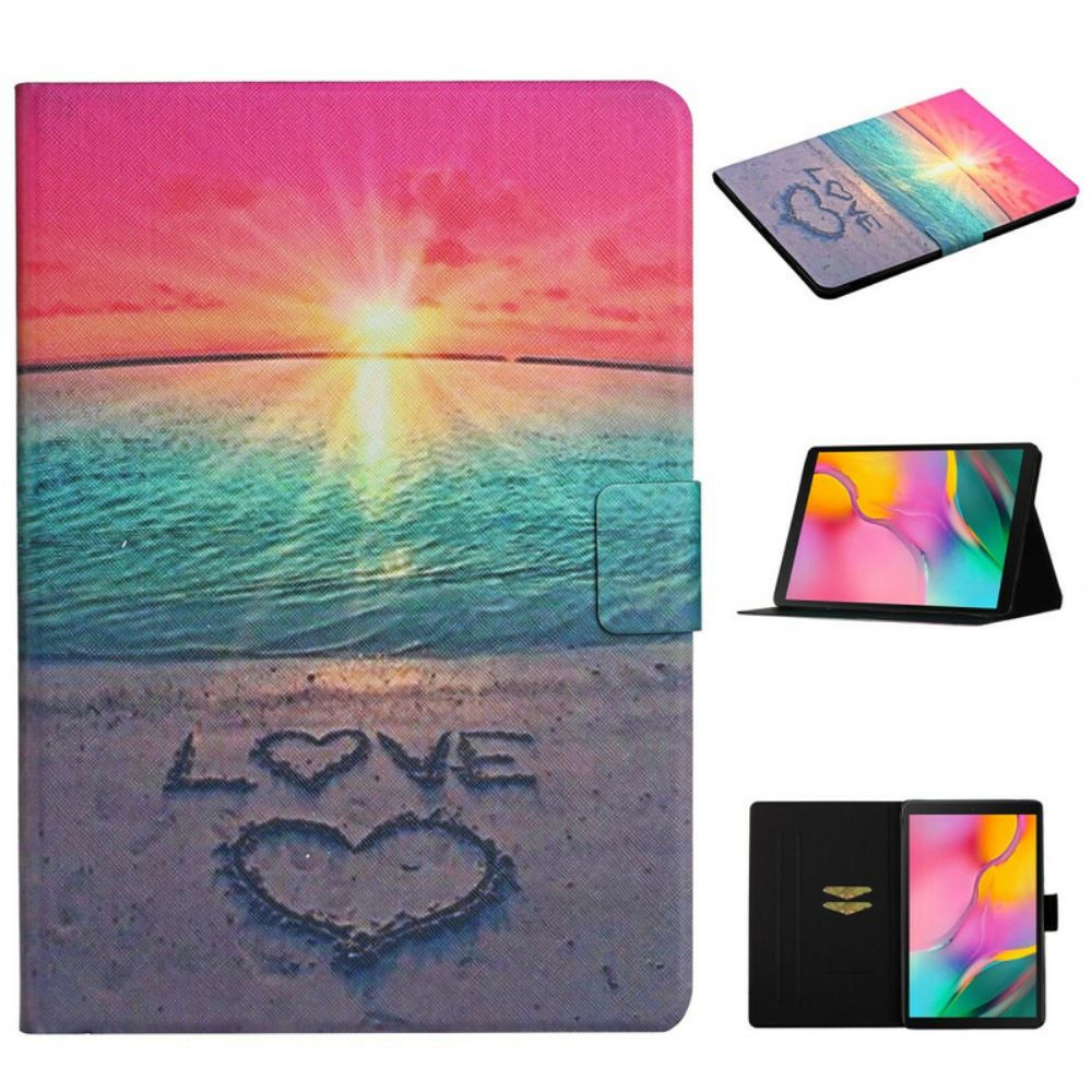 Lederhüllen Für Samsung Galaxy Tab A 10.1 (2024) Liebe Bei Sonnenuntergang