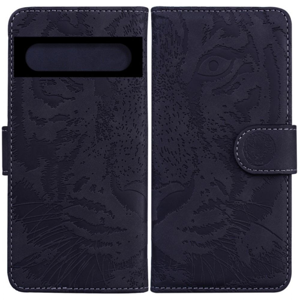 Flip Case Für Google Pixel 7 Tigerdruck