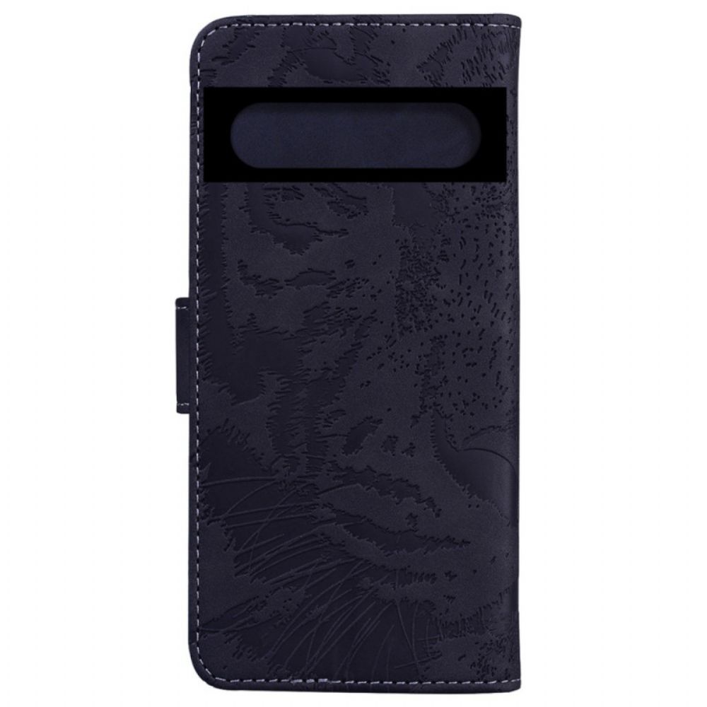 Flip Case Für Google Pixel 7 Tigerdruck