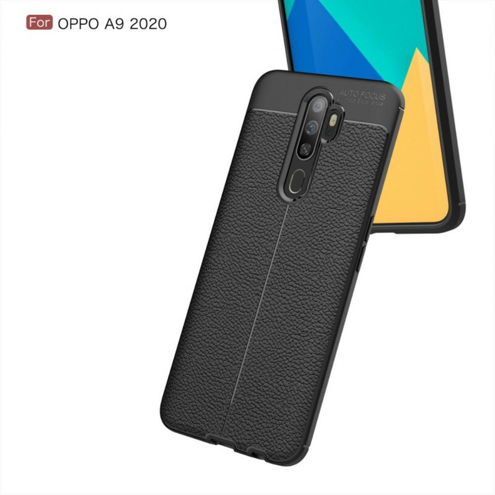 Hülle Für Oppo A9 2024 / A5 2024 Doppellinie Litschi-leder-effekt