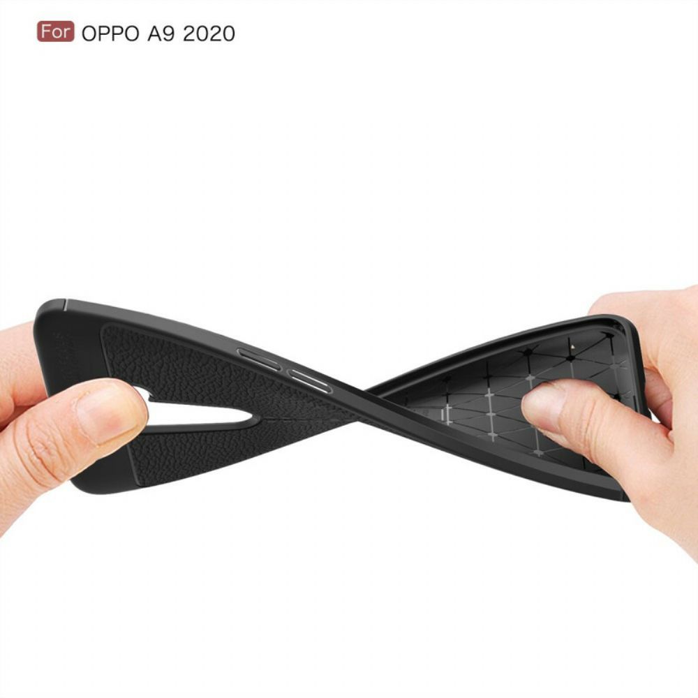 Hülle Für Oppo A9 2024 / A5 2024 Doppellinie Litschi-leder-effekt