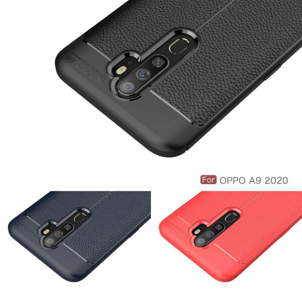 Hülle Für Oppo A9 2024 / A5 2024 Doppellinie Litschi-leder-effekt