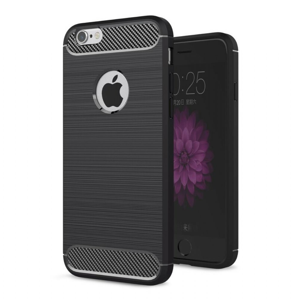 Hülle Für iPhone 6 Plus / 6S Plus Gebürstete Kohlefaser