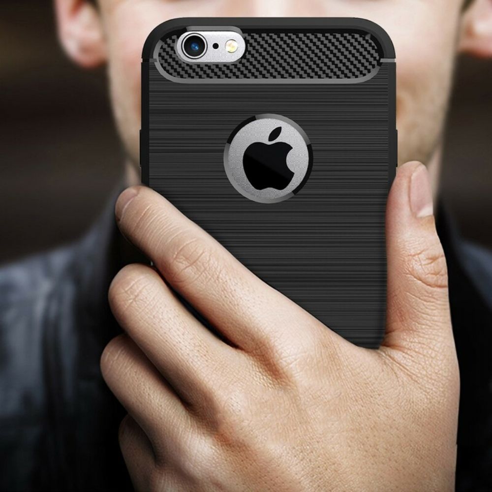 Hülle Für iPhone 6 Plus / 6S Plus Gebürstete Kohlefaser
