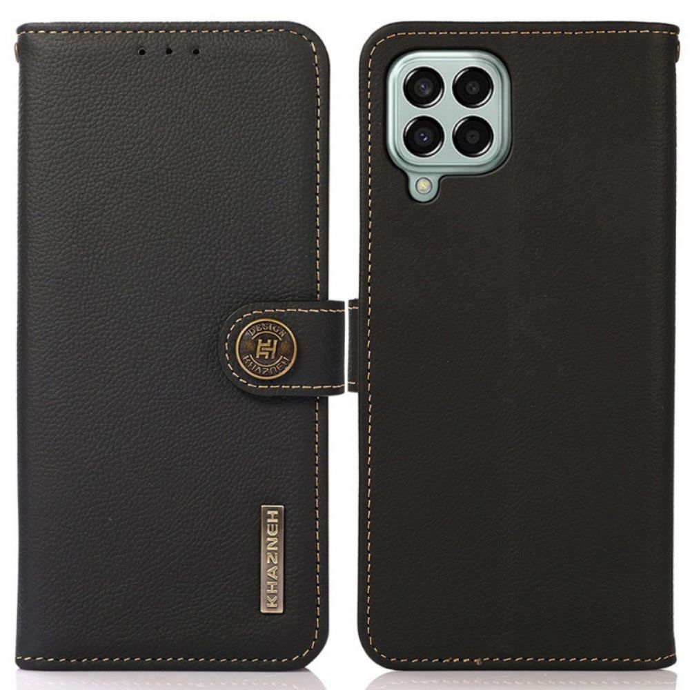 Flip Case Für Samsung Galaxy M33 5G Echtes Leder Khazneh Rfid