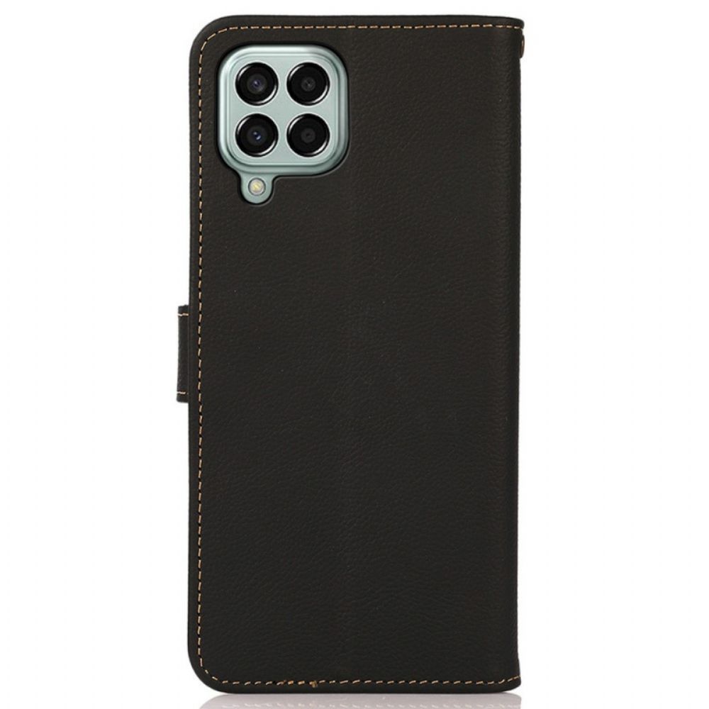 Flip Case Für Samsung Galaxy M33 5G Echtes Leder Khazneh Rfid